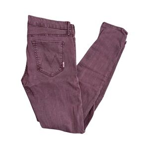 MOTHER Skinny Pants in Plum